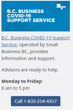 BC business, COVID-19, support service