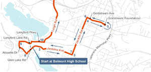 COVID morphs annual Langford car show into a cruise car cruise, map, August 2020, Langford