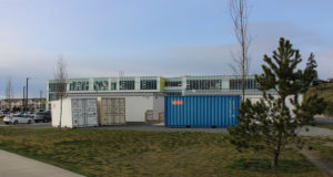 Over 30 portables in growing SD62 school district in 2020-2021 portables, Royal Bay Secondary, March 2020