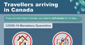 Service BC staff assisting returning travellers with mandatory self-isolation COVID-19, travellers, 14-days, isolation