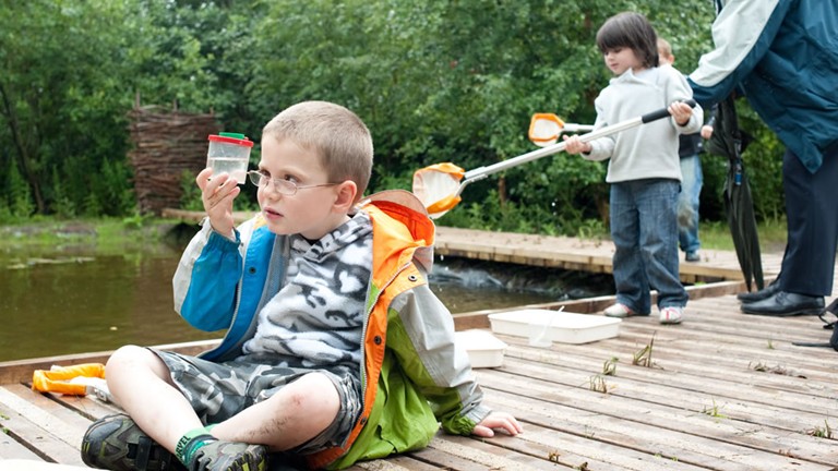 learning outdoors, children