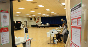 Sparse voting places during COVID pandemic voting place, October 24 2020