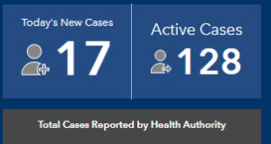 COVID Nov 20: one-day case count 516 and increasing cases on Vancouver Island Vancouver Island, new and active, COVID, November 20 2020