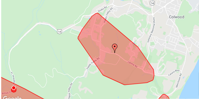 power outage, bc hydro, map