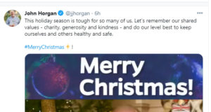 Premier John Horgan’s statement on Christmas 2020 John Horgan, Christmas 2020, Twitter post