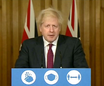 UK Prime Minister, Boris Johnson, Dec 20 2020