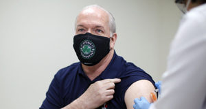 Premier gets AstraZeneca shot at local pharmacy, one of 600 locations in BC Premier John Horgan, vaccine