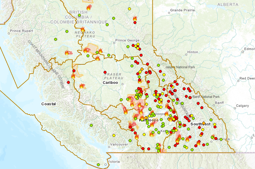 wildfires, map