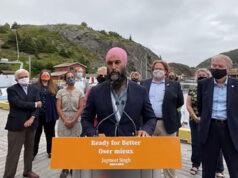 Jagmeet Singh on GIS clawback: offensive & wrong jagmeet singh, podium