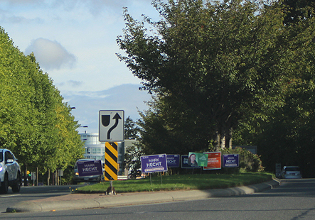 election signage, Langford