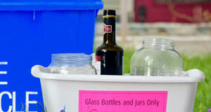 Bluebox curbside pickup of glass suspended due to flooding recycling, glass, bluebox, crd