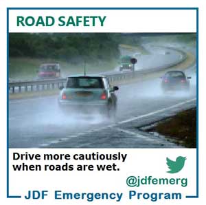 road safety, wet roads, jdf