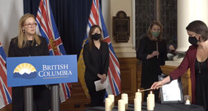 BC MLAs led 2021 National Day of Remembrance vigil candlelight vigil, dec 6, MLAs, BC