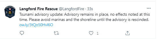 langford, tsunami advisory