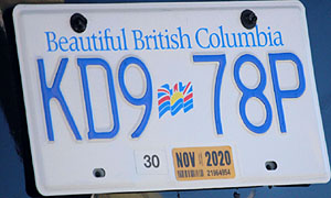 bc, licence plate
