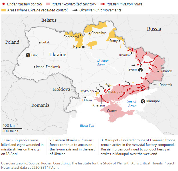 ukraine, map, war, guardian