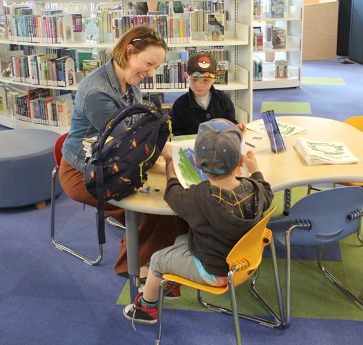 mother, children, library