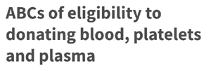 blood donor, eligibility