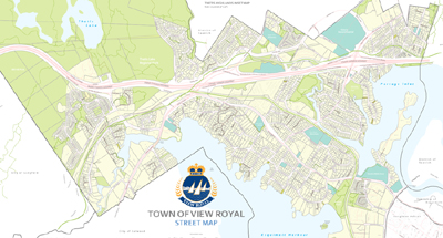 town, view royal, map