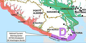 tsunami risk, map, vancouver island