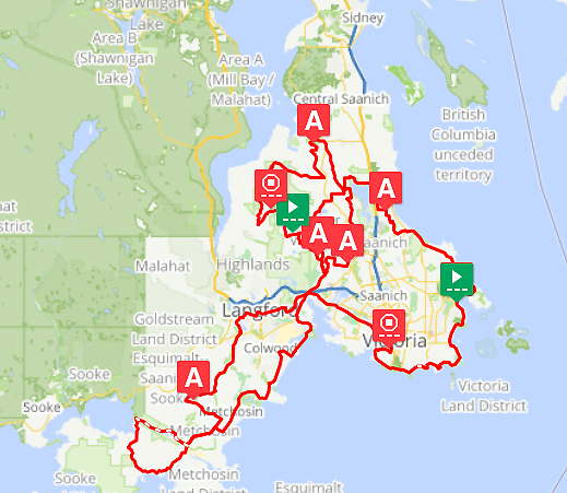 map, bike race, august 2022