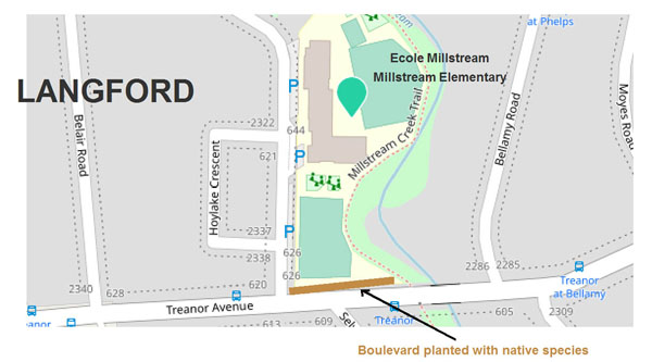 map, millstream elementary, boulevard