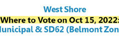 Where to vote in the west shore on Oct 15 voting, locations, west shore, oct 15