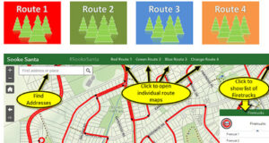 Sooke firefighters in the holiday season: Santa Run & donations sooke, santa run, map