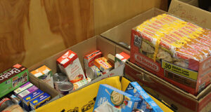 Food bank donation season kickoff at Belmont Secondary belmont, food drive