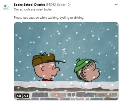 schools open, sd62, snow
