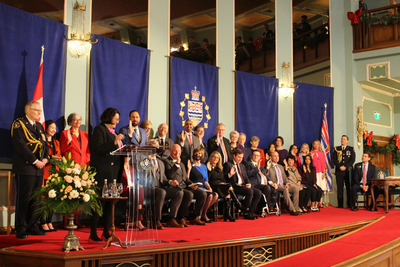 full stage, swearing in
