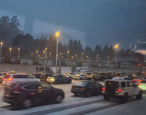 cars, snow, bc ferries