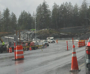wet roads, construction zone, hwy 14