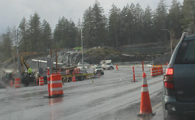 wet roads, construction zone, hwy 14