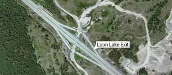 loon lake, exit, hwy 97c