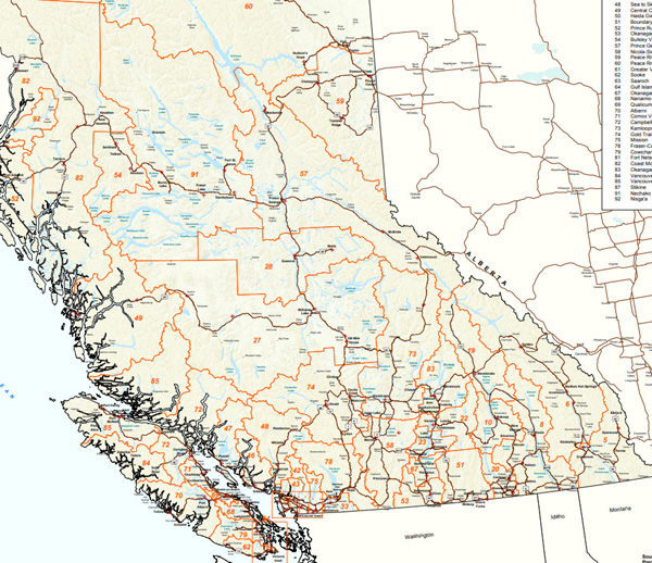 bc, school districts, map