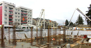 Foundational day for Royal Roads West Shore campus concrete, royal roads, feb 2023