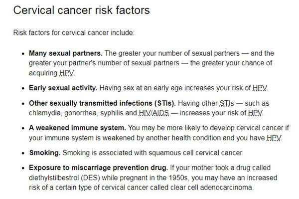 cervical cancer, risk factors