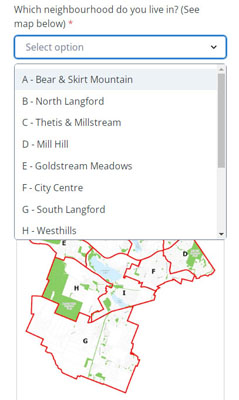 let's chat langford, neighbourhoods, map