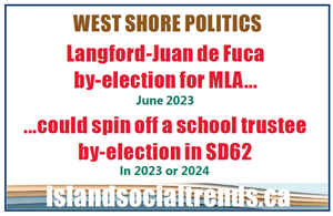 by-election, langford juan de fuca, sd62