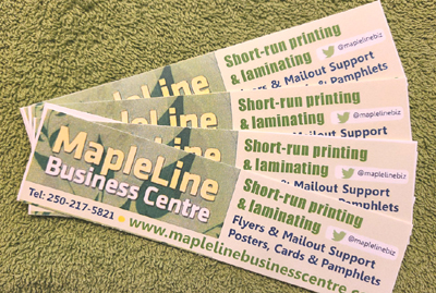 mapleline business centre, bookmarks, printing