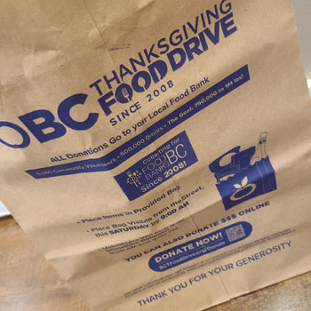 donation, food bag, thanksgiving food drive