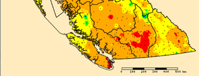 drought, map, south vancouver island, sept 2023