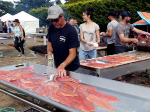 salmon barbecue, metchosin day
