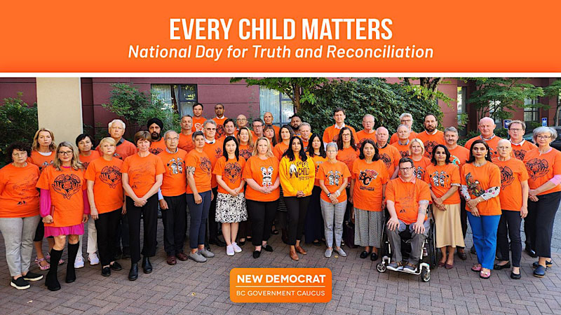 ndp caucus, eby, kahlon, national truth and reconciliation, group photo
