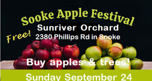 Sooke Apple Festival coming up Sunday Sept 24 apple fest, sooke food chi