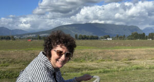 Agriculture minister on farm tour with UBCM delegates pam alexis, agriculture minister, tractor