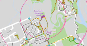 Walking & cycling to school in Sooke map, walk, ecole poirier, sd62, sooke