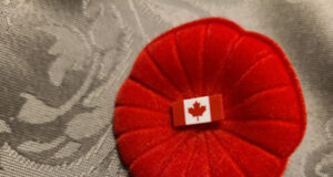 Thoughts on Remembrance Day 2023 poppy, canada pin, remembrance day