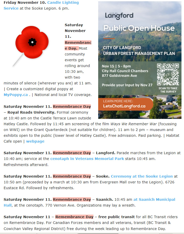 remembrance day, 2023, events